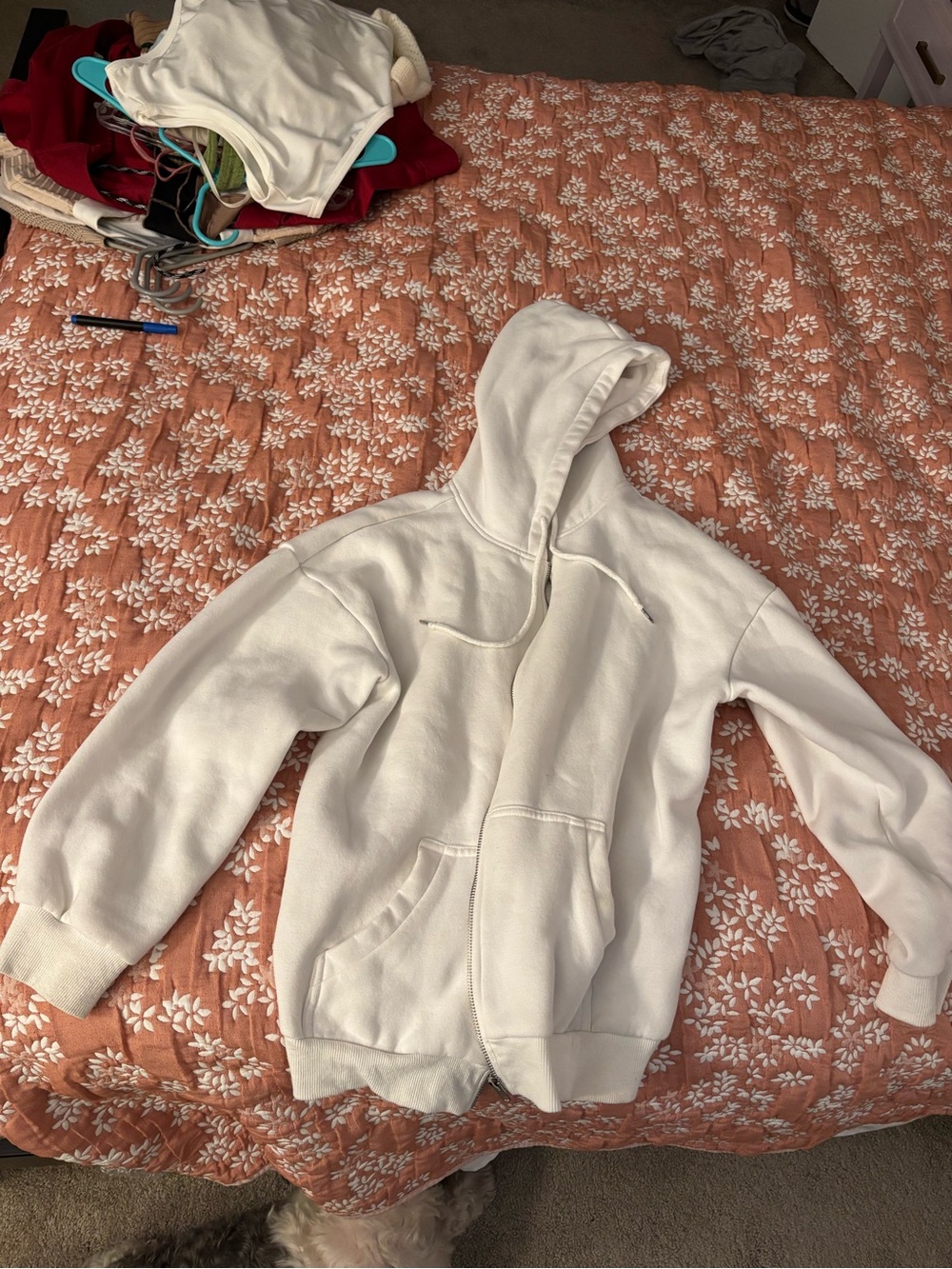Plain White Hooded Sweatshirt